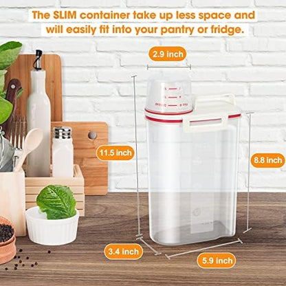 TBMax Rice Storage Container, Airtight Cereal Container Dispenser with Pourable Spout + Measuring Cup, BPA Free Plastic Storage Bin for Pantry Organization and Storage