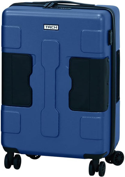 Tach V3.1 Hard Shell Carry On Luggage 20 inch | Carry on Luggage with Spinner Wheels & Patented Built-In Connecting System | One Piece Rolling Suitcase Links 9 Bags At Once (Midn Blue)