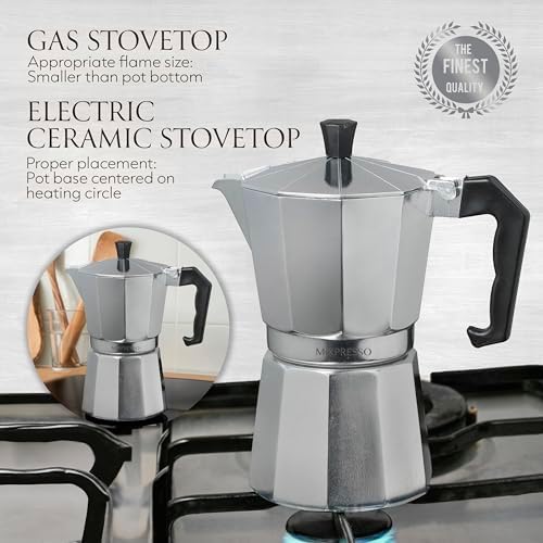 Mixpresso 9 Cup Moka Pot Stovetop Espresso Maker, Italian Cuban Coffee Pot