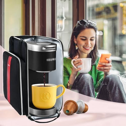 LEFOR·Z Coffee Maker Travel Bag Compatible with Keurig K-Mini/K-Mini Plus/Mate Plus,Single Serve Coffee Brewer Carrying Case with Multiple Pockets for K-Cup Pods & Accessories(Bag Only)