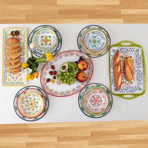 12 pcs Talavera Melamine Dinnerware Set, Service for 4