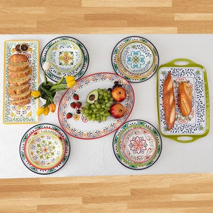 12 pcs Talavera Melamine Dinnerware Set, Service for 4