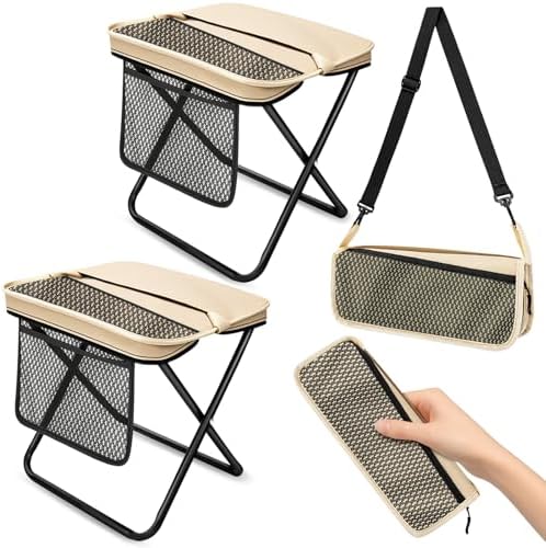 2 Pack Portable Folding Stools, 13" Height Collapsible Seat