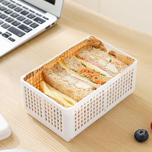 Stackable Food Storage Container Ventilated Lid for Freshing Easy Fold Outdoor Activities Sturdy Kitchen Organizers Food Box with Microwaveable