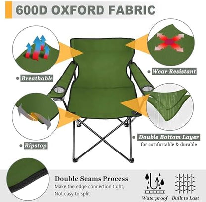 Joyfair Camping Chairs for Lawn & Beach, Large for Adults, Olive Green