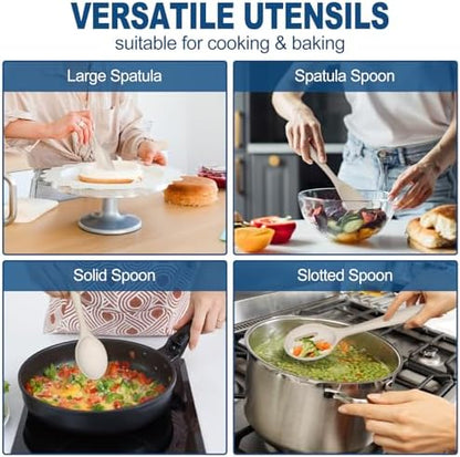 TeamFar Silicone Cooking Utensil Set of 7, Kitchen Cooking Utensil Set