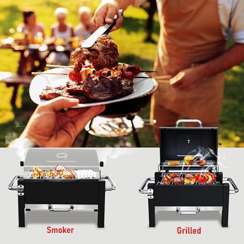Portable Charcoal Grill, Outdoor Tabletop Charcoal Grill for Camping