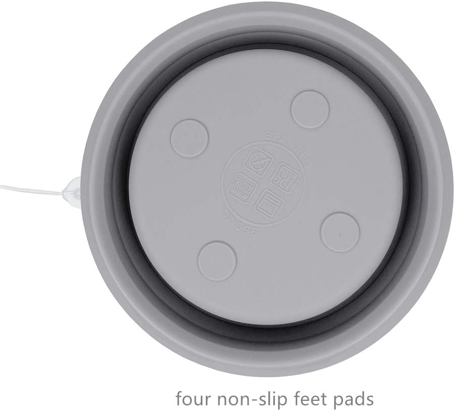 CARTINTS Silicone Collapsible Food Storage Containers with Lids Collapsible Containers Ideal for Travel and Camping, Hiking,32oz/950ml (Grey)