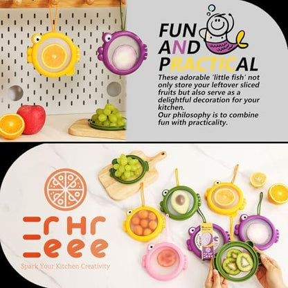 Silicone Food Storage Containers, 4Pcs Avocado Saver Produce Holder