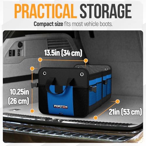 FORTEM Trunk Organizer - Collapsible Car Organizer & Storage Bag for SUVs