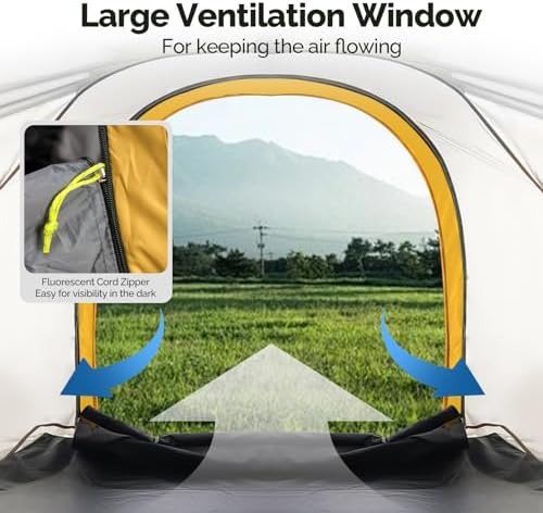 TUFFIOM 5.5-6ft Truck Tent, Pickup Truck Bed Tent with Waterproof PU3000mm and Double Layer for 2 People Camping, Easy Set Up, Portable for Truck Camper, Yellow