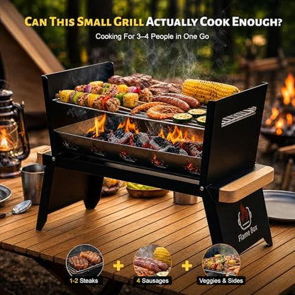 Nomad Portable Charcoal Grill, Ultra-Slim Folding Camping BBQ