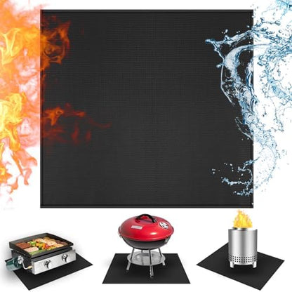Heat Resistant Mats for Countertop fits Tabletop Grill, 24x24x0.04in, Black