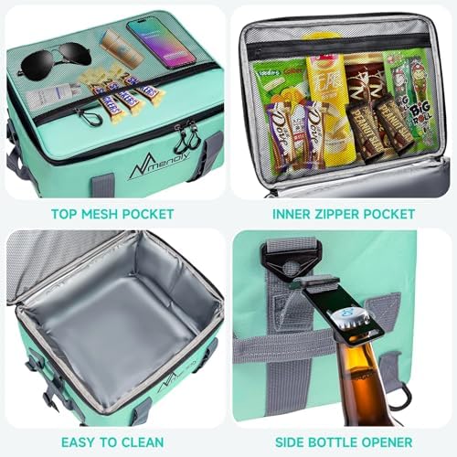 MENOLY Paddle Board Accessories Cooler, 25L Sup Kayak Deck Cooler Bag Fit 30 Cans with Bottle Opener, Adjustable Strap for Paddleboarding, Kayaking, Camping