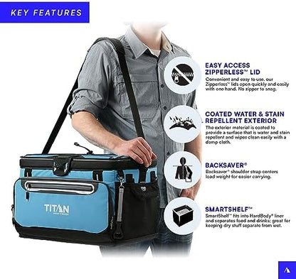 Titan Zipperless HardBody Cooler, Keeps Ice 2 Days