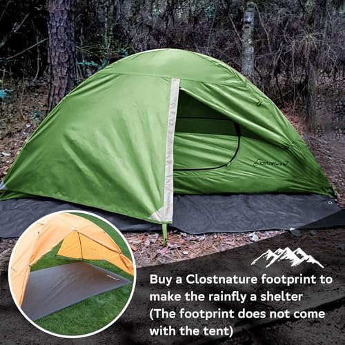 Clostnature 1/2/3/4 Person Lightweight Backpacking Tent, Easy Setup Tent