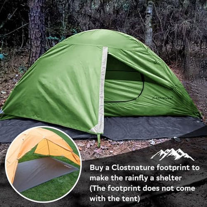 Clostnature 1/2/3/4 Person Lightweight Backpacking Tent, Easy Setup Tent