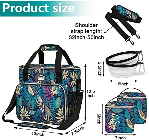 BAGLHER Dog Travel Bag, Pet Travel Bag (ALL Pet Travel Supplies), With 2 Pet Food Containers and 2 Collapsible Silicone Bowls; Essential Kits for Travel Hawaii