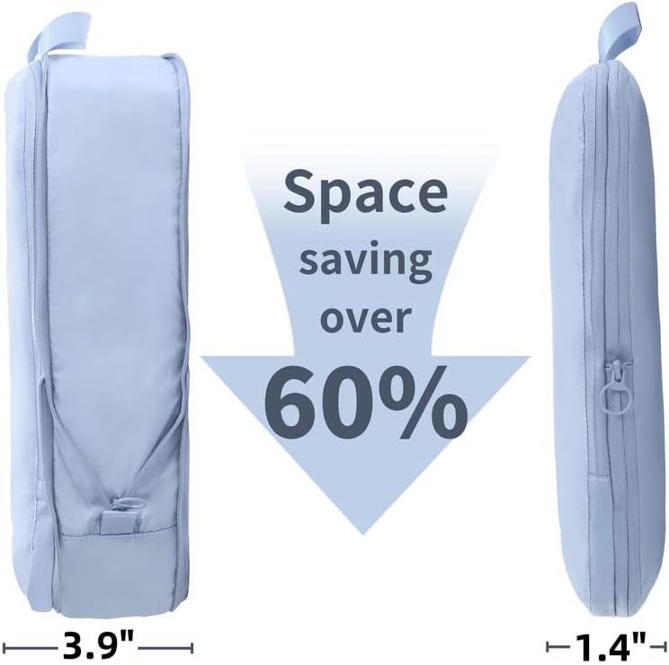 tianzong Compression Packing Cubes for Suitcases, Luggage Organizer Bags Set for Travel (Beige, 2 Pack Large)