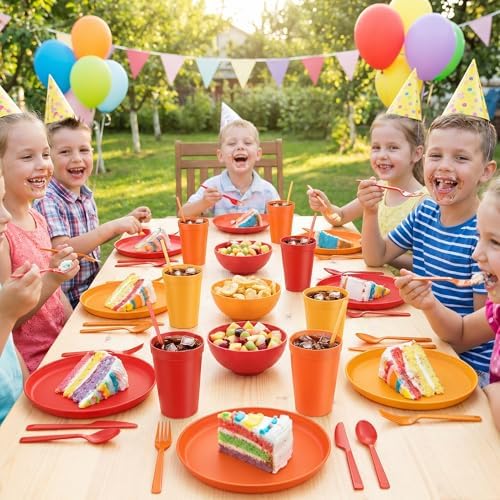 42-Piece Dinnerware Set for 6, Unbreakable Plates and Bowls Sets