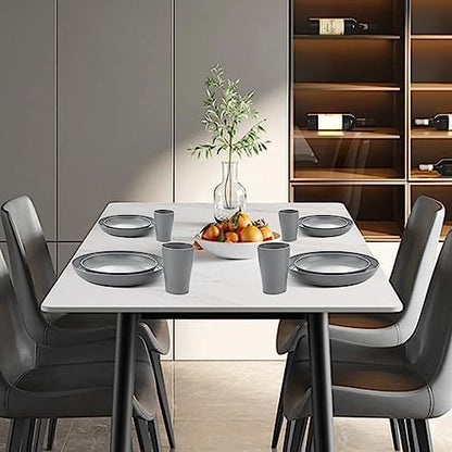 Supernal 24pcs Dark Gray Wheat Straw Dinnerware Set Reusable Plates