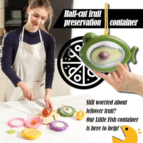 Silicone Food Storage Containers, 4Pcs Avocado Saver Produce Holder