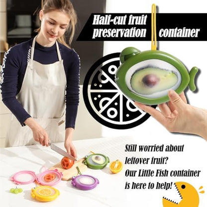 Silicone Food Storage Containers, 4Pcs Avocado Saver Produce Holder