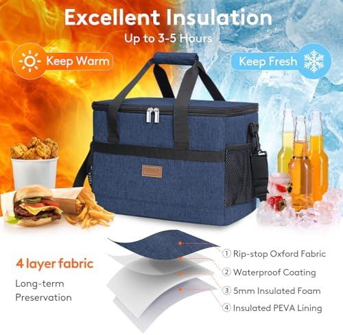 Lifewit Cooler Bag 30/50/60 Cans Collapsible, Insulated Large Lunch Bag