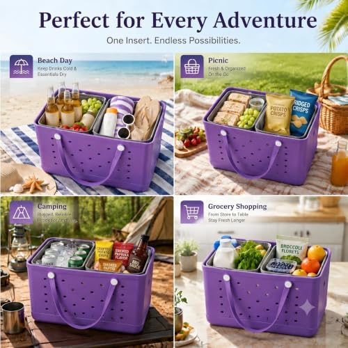 2-in-1 Cooler Insert for Bogg Bag,Cooler Organizer for Beach Rubber Tote