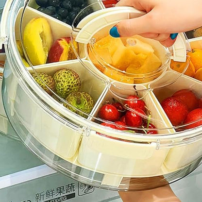 ljhnba Multi Compartment Food Organiser with Ice Retention Tray for Hiking Travel Fruit Snacks Organization Tool Camping Picnics Insulated Food Container