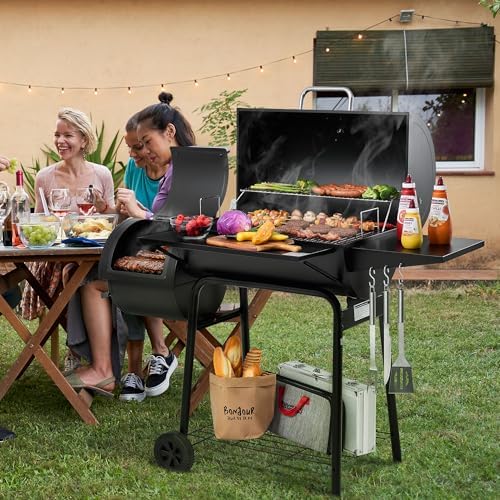 Royal Gourmet CC1830S BBQ Charcoal Grill and Offset Smoker, Outdoor Camping