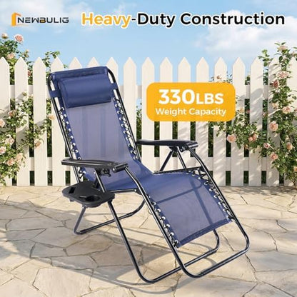 NEWBULIG Zero Gravity Chairs Set of 4, Folding Lounge Recliner Chair