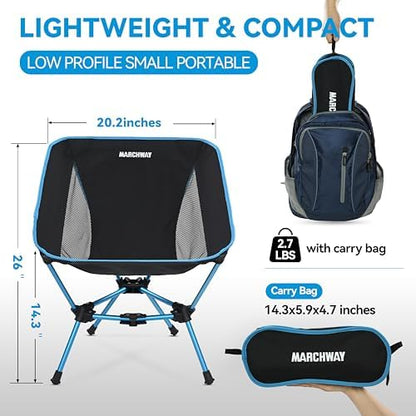 MARCHWAY Lightweight Folding Camping Chair, Portable, Compact and Sturdy