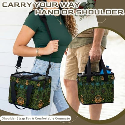 Insulated Collapsible Cooler Bag, William Morris Style Print