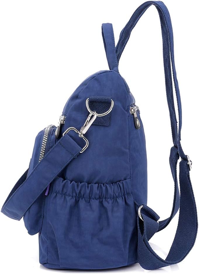 MINTEGRA Women Shoulder Backpack Multi-Pocket Nylon Purse Large Capacity Waterproof Casual Daypack