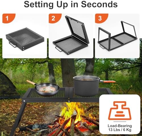Odoland Portable Folding Charcoal Grills for Outdoor Cooking Bonfire BBQ