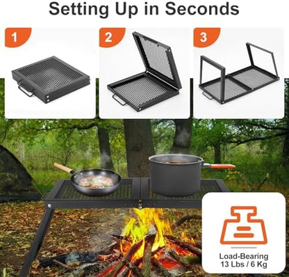 Odoland Portable Folding Charcoal Grills for Outdoor Cooking Bonfire BBQ