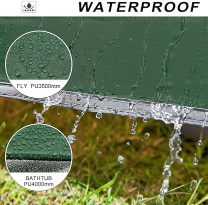 2-3 Person Backpacking Tent with Double Door 2 Vestibule, Waterproof Windproof Lightweight Easy Set Up 3 Season 2 Man Two Person Tent for Camping, Hiking, Motorcycle, Mountaineering with UPF 50+