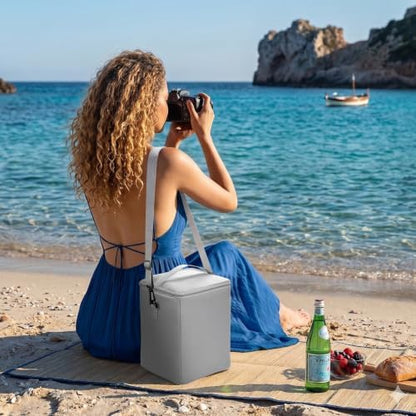 Bogg Bag Cooler Insert, 2-in-1 Insulated Cooler & Mesh Organizer for Large Bogg Bag, Leakproof PEVA Cooler Bag with Strap, Large Rubber Beach Bag Accessories for Beach, Pool & Travel