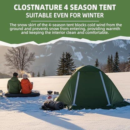 Clostnature 4 Season Backpacking Tent - 1/2 Person Cold Weather Winter Tent