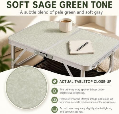 Folding Table Small, 24"Lx 16"W Aluminum Camp Table with Adjustable Height