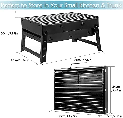 Uten Charcoal Grill, BBQ Grill Folding Portable Lightweight smoker Grill