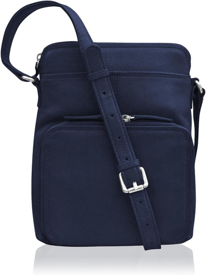 ili New York Genuine Leather Crossbody Bags for Women - Premium RFID Blocking Shoulder Bag Organizer with Adjustable Strap