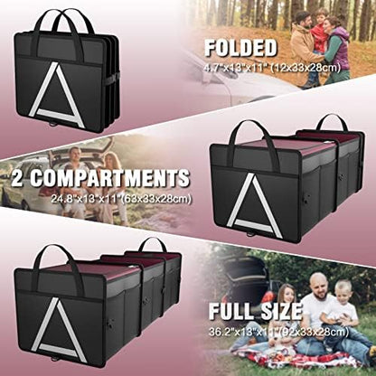 K KNODEL Trunk Organizer Storage with Cooler for Car and SUV (Large, Red)