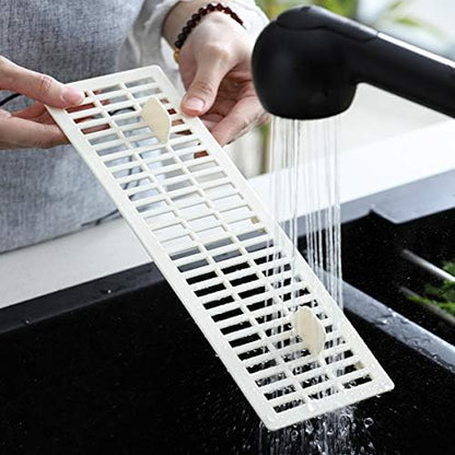 Large Flatware Tray Kitchen Drawer Organizer With Lid And Drainer - Plastic Kitchen Cutlery Tray and Utensil Storage Container with Cover - Dinnerware Holder White