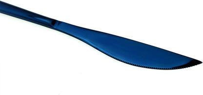 7 Pcs Portable Flatware Set, 304 Stainless Steel Cutlery Set Travel Utensils Set w/Pouch Fork Spoon Chopsticks Straws for Travel Camping Office School, Dishwasher Safe & Eco-Friendly (Blue)