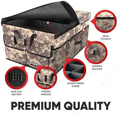 FORTEM Trunk Organizer - Foldable Car Organizer & Storage for SUVs & Trucks