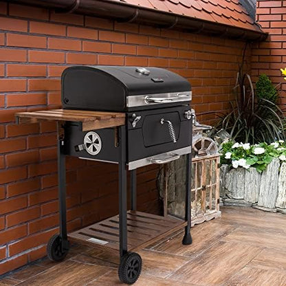 Royal Gourmet CD1824M 24-Inch Charcoal Grill, Folding Table, 490 Sq. In.