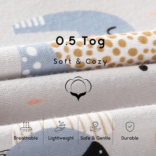 Yoofoss Baby Sleep Sack 18-24 Month 0.5TOG 100% Organic Cotton 2-Way Zipper