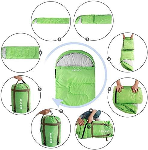 SOULOUT 3-4 Season Sleeping Bag for Adults & Teens - Camping